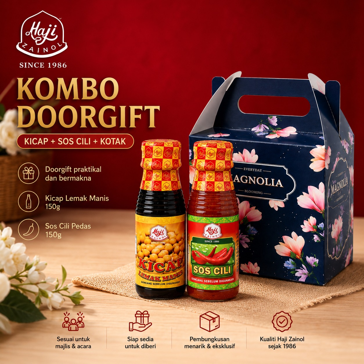 Kombo Doorgift (Kicap + Sos Cili + Kotak)